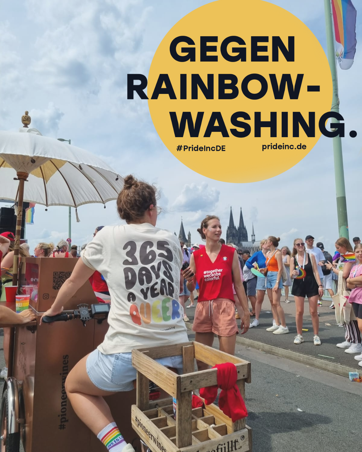 Shirt gegen Rainbow Washing Köln